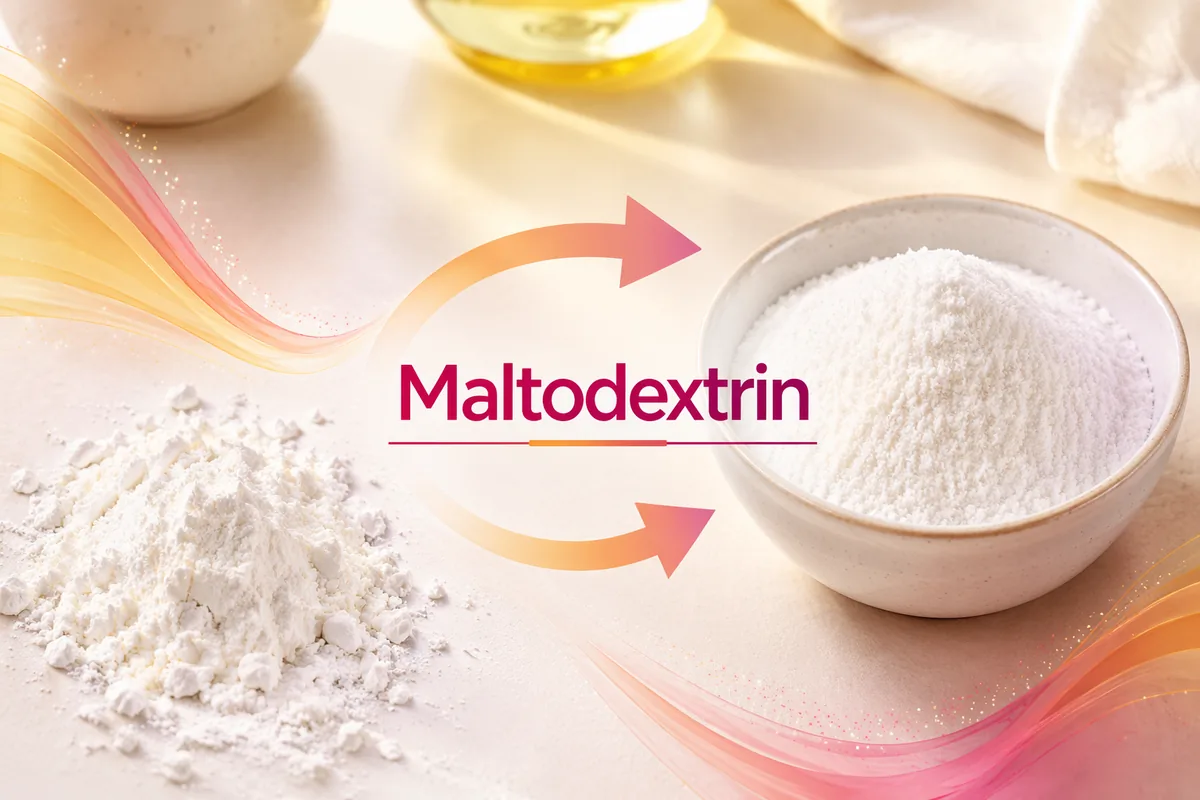 Starch powder and finished maltodextrin powder side by side